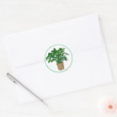 Peace Lily Hand Drawn Houseplant Art Ronde Sticker (Envelop)