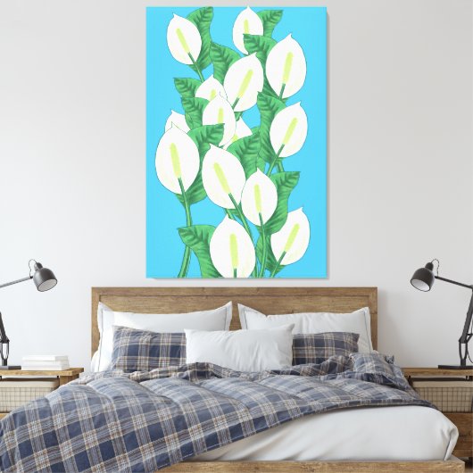 Peace Lily Illustration Canvas Afdruk (Insitu (Slaapkamer))