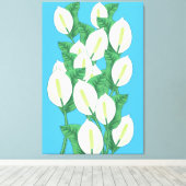 Peace Lily Illustration Canvas Afdruk (Insitu (Houten vloer))