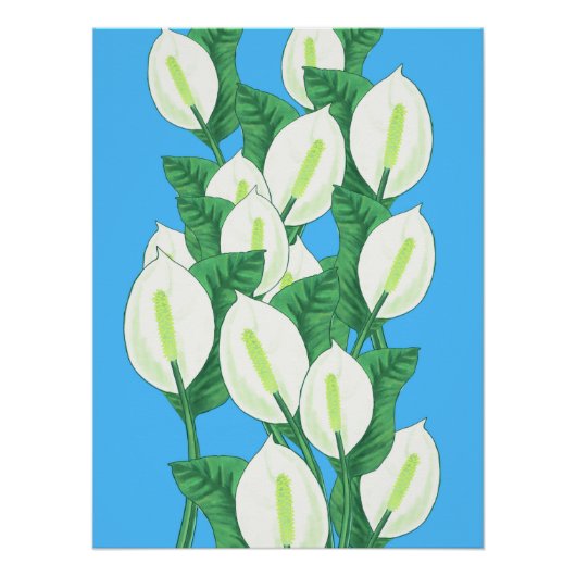Peace Lily Illustration Poster (Voorkant)