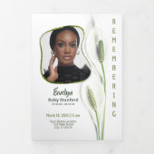 Peace Lily Modern Frame 35‑Photo Funeral Drieluik Programma (Cover)