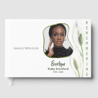 Peace Lily Modern Frame Photo Memorial Gastenboek