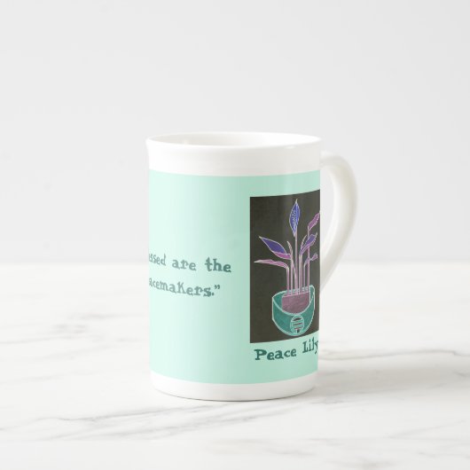 Peace Lily Porselein Kop (Voorkant rechts)