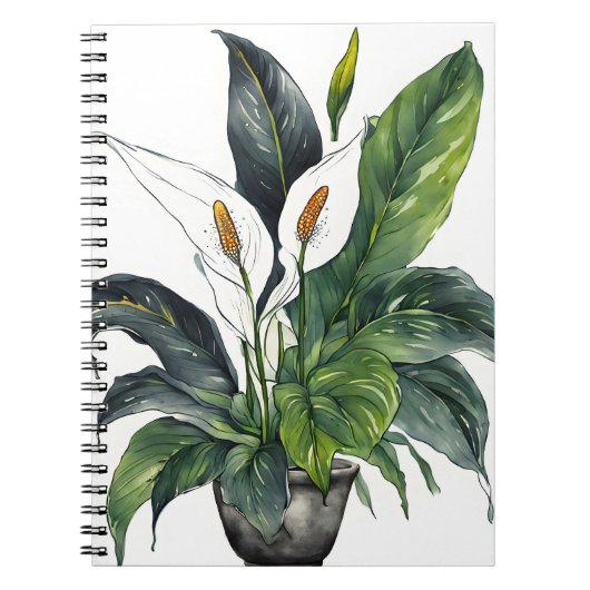 Peace Lily - Watercolor flowers Notitieboek (Voorkant)