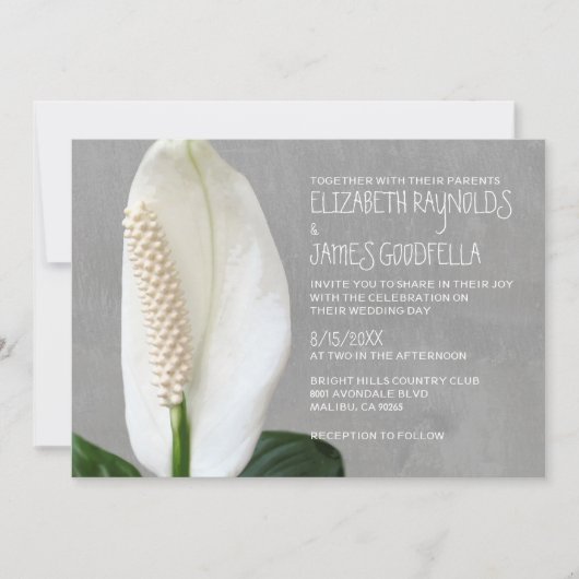 Peace Lily Wedding Invitations Kaart (Voorkant)
