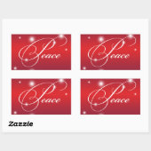 PEACE-lintscript sneeuwgloed rood label met grote  (Vel)