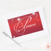 PEACE-lintscript sneeuwgloed rood label met grote  (Envelop)