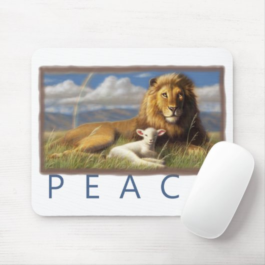 Peace Lion en Lamb mousepad Muismat (Met muis)