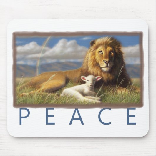Peace Lion en Lamb mousepad Muismat (Voorkant)