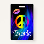 Peace lips label badge (Voorkant)