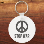 Peace Logo Hippie-symbool Stop Oorlogsprotest Peac Sleutelhanger (Voorkant)