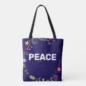 PEACE Logo Navy Tote Bag (Achterkant)