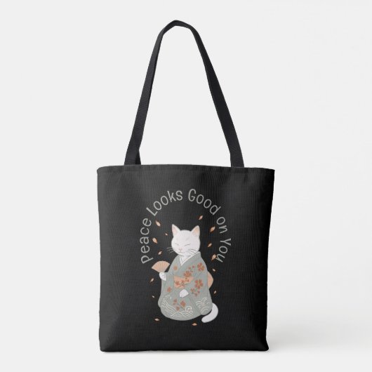 Peace Looks Good on You - Kimono Clad Cat Tote Bag (Achterkant)