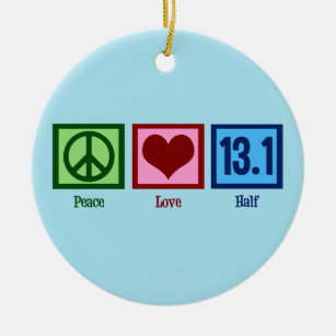 Peace Love 13.1 Half marathon Runner Keramisch Ornament