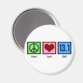 Peace Love 13.1 Half marathon Runner Magneet (Voorkant / Achterkant)