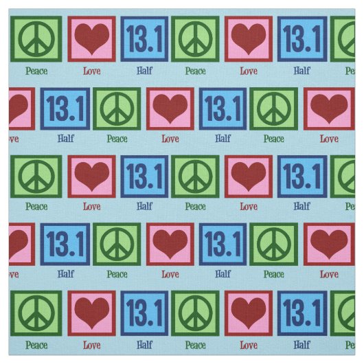 Peace Love 13.1 Half marathon Runner Stof (Swatch)