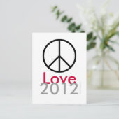 Peace Love 2012 Briefkaart (Staand voorkant)