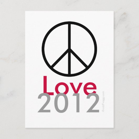 Peace Love 2012 Briefkaart (Voorkant)