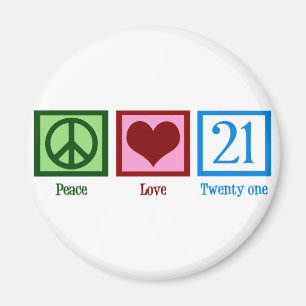 Peace Love 21 Magneet