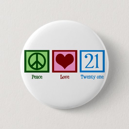 Peace Love 21 Ronde Button 5,7 Cm (Voorkant)