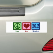 Peace Love 26.2 Marathon Runner Bumpersticker (Op auto)