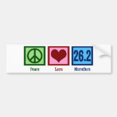 Peace Love 26.2 Marathon Runner Bumpersticker (Voorkant)