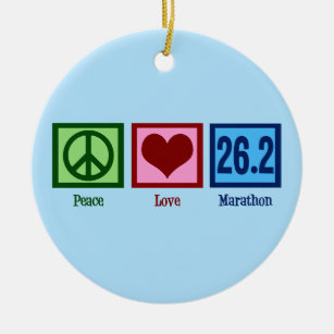 Peace Love 26.2 Marathon Runner Keramisch Ornament