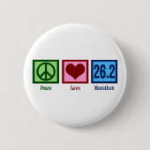 Peace Love 26.2 Marathon Runner Ronde Button 5,7 Cm (Voorkant)