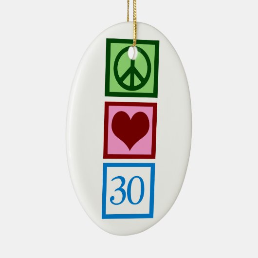 Peace Love 30 Keramisch Ornament (Rechts)