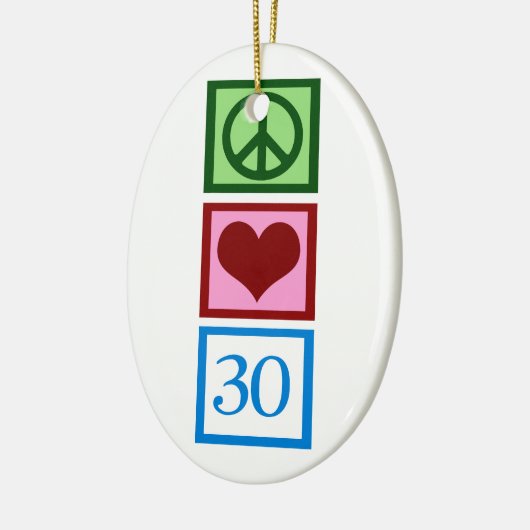 Peace Love 30 Keramisch Ornament (Links)