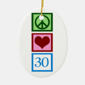 Peace Love 30 Keramisch Ornament (Voorkant)