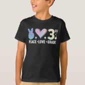 Peace Love 3rd Grad Terug naar school T-shirt (Voorkant)