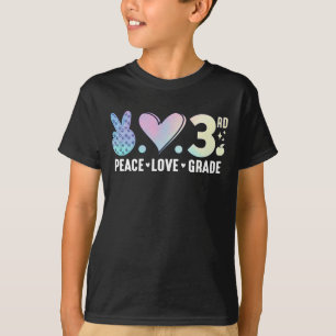 Peace Love 3rd Grad Terug naar school T-shirt