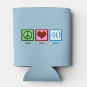 Peace Love 40th Birthday Cute Party Blikjeskoeler (Achterkant)