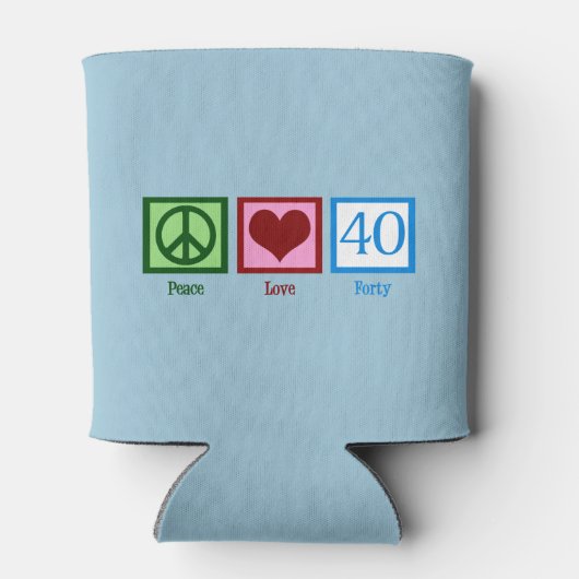 Peace Love 40th Birthday Cute Party Blikjeskoeler (Achterkant)