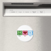 Peace Love 40th Birthday Cute Party Magneet (Insitu (Vaatwasser))