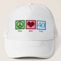 Peace Love 40th Birthday Cute Party
