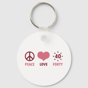 Peace Love 40th Birthday Gifts Sleutelhanger