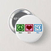 Peace Love 50 Ronde Button 5,7 Cm (Voorkant /achterkant)