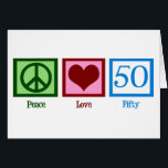 Peace Love 50th Birthday Cute Party<br><div class="desc">Een cadeau voor vijftigste verjaardag.</div>