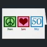 Peace Love 50th Birthday Cute Party<br><div class="desc">Een cadeau voor vijftigste verjaardag.</div>