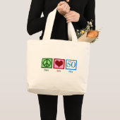 Peace Love 50th Birthday Cute Party Grote Tote Bag (Voorkant (product))