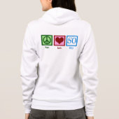 Peace Love 50th Birthday Cute Party Hoodie (Achterkant)