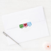 Peace Love 50th Birthday Cute Party Ronde Sticker (Envelop)