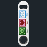 Peace Love 50th Birthday Cute Party Speed Flessenopener<br><div class="desc">Een vredesteken,  hart en vijftig. Een geweldig cadeau voor een 50ste verjaardag. Gelukkig vijftig!</div>