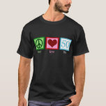 Peace Love 50th Birthday Cute Party T-shirt<br><div class="desc">Een cadeau voor vijftigste verjaardag.</div>