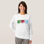 Peace Love 50th Birthday Cute Party T-shirt (Voorkant volledig)