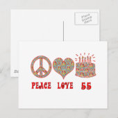 Peace Love 55 Briefkaart (Voorkant / Achterkant)