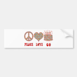 Peace Love 60 Bumpersticker