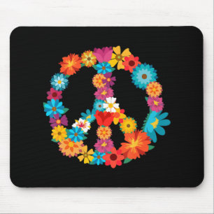 Peace Love 60's 70's Hippie Costume Colorful Flo Muismat
